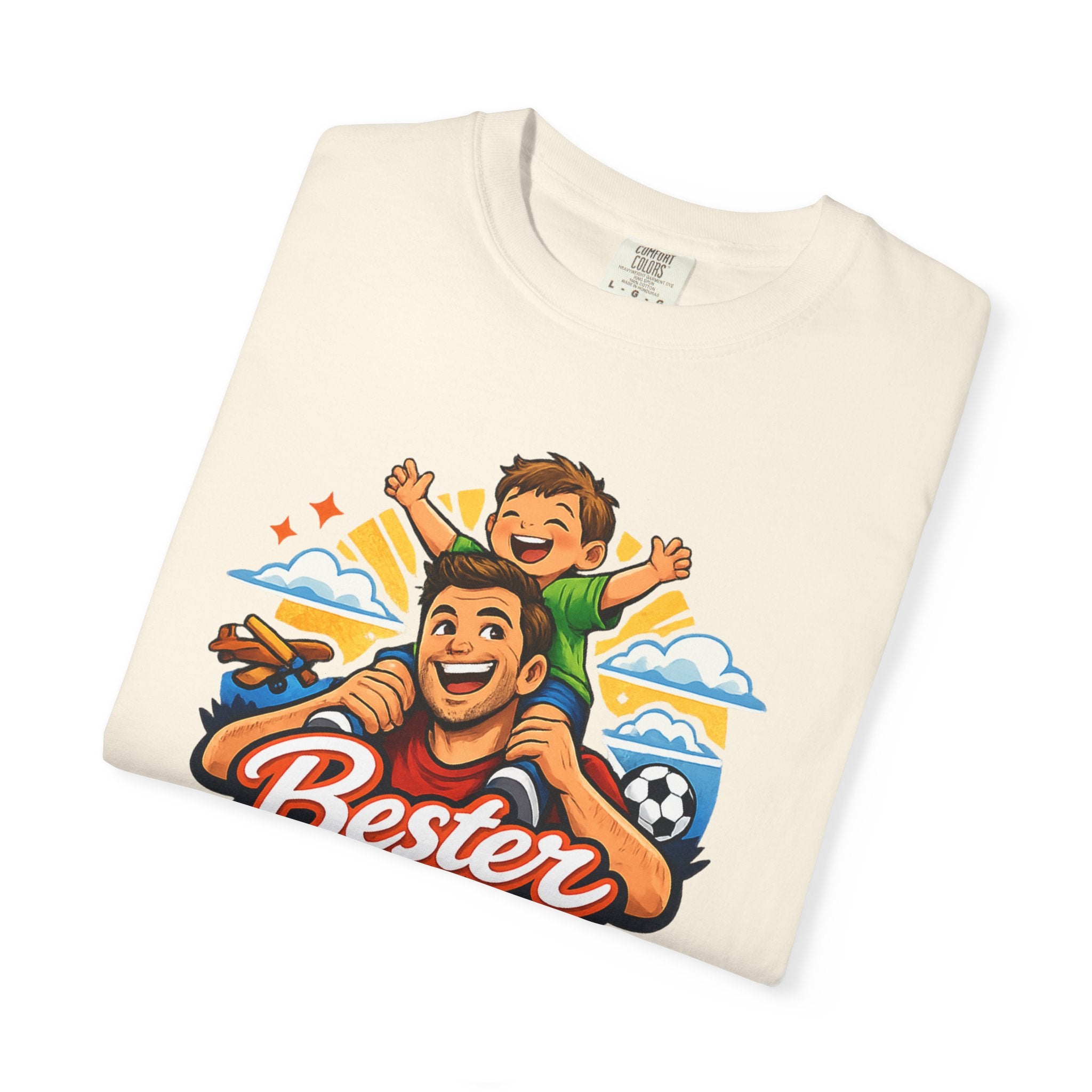 Bester Papa T-Shirt – Dad & Son Shoulder Ride Father’s Day Tee
