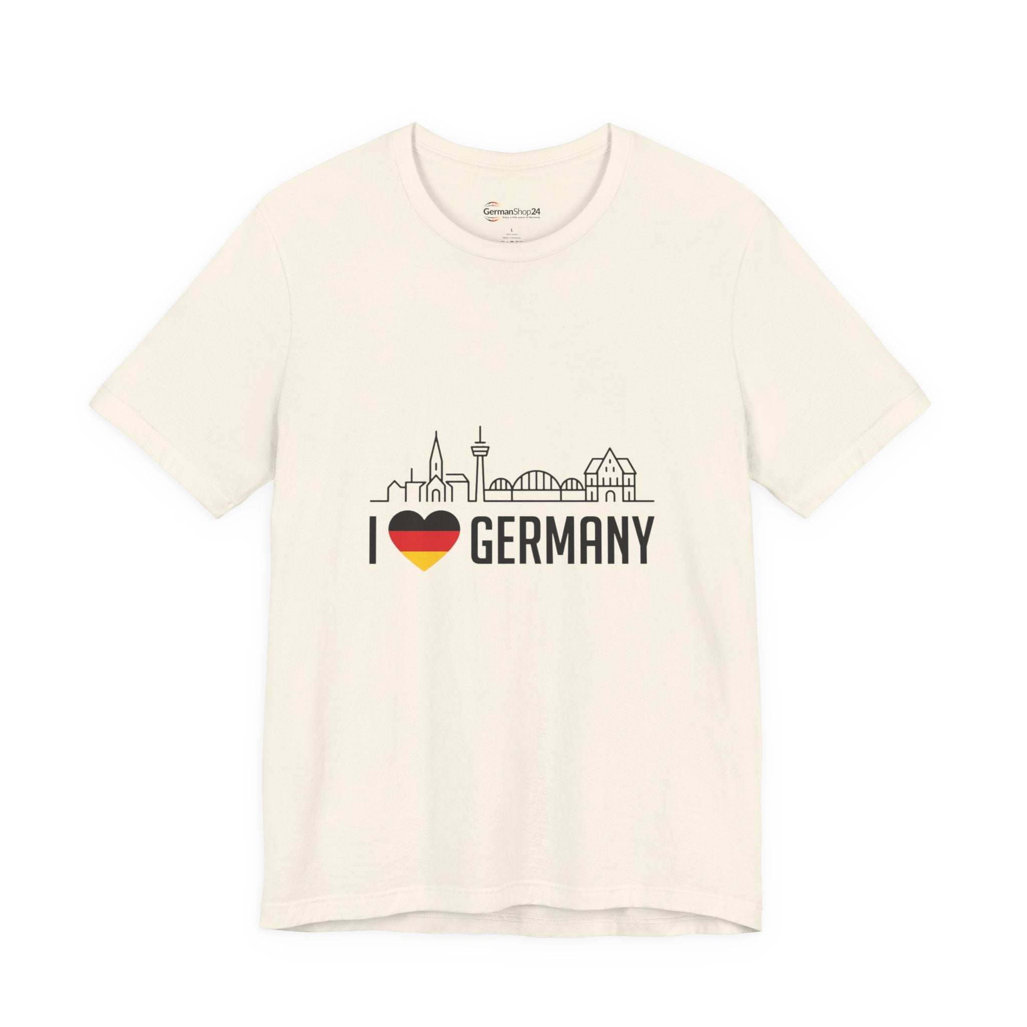 I Heart Germany Skyline T-Shirt — Love Germany Tee with Flag Heart