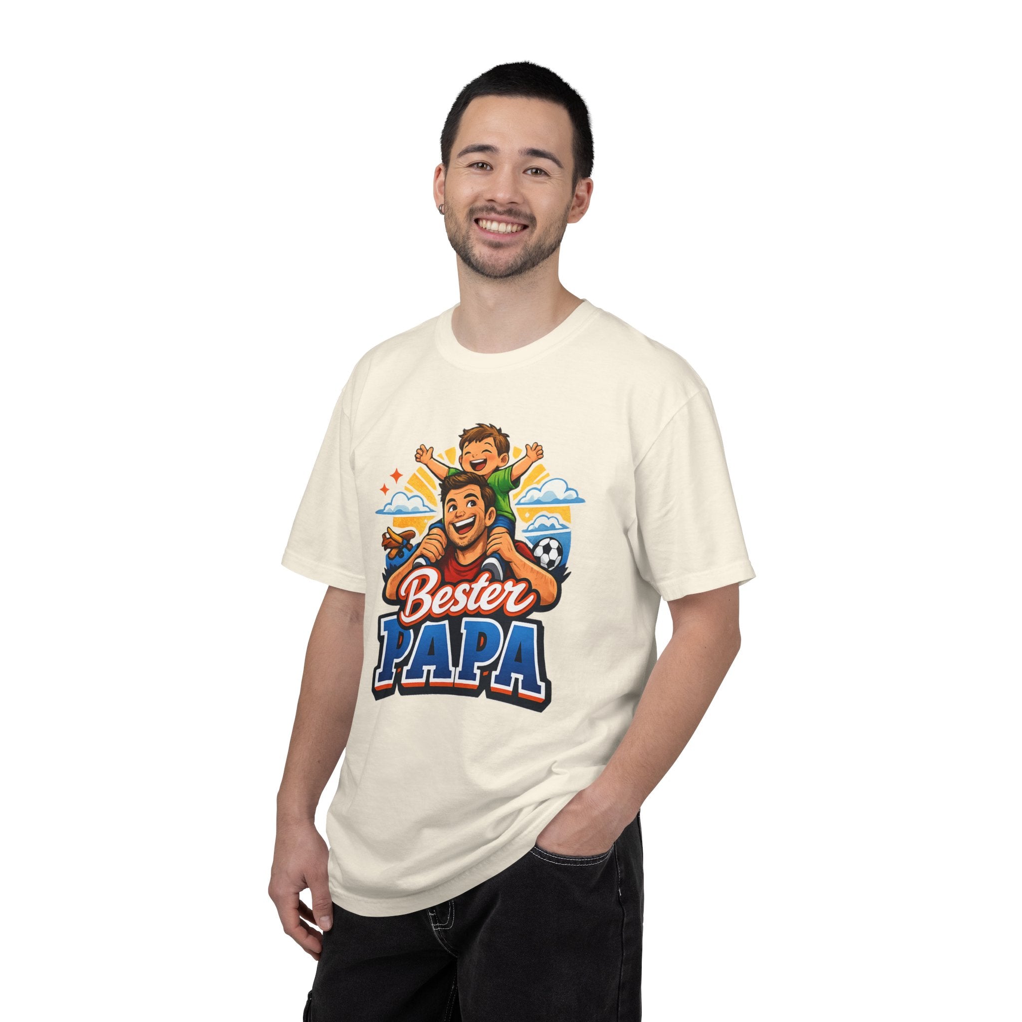 Bester Papa T-Shirt – Dad & Son Shoulder Ride Father’s Day Tee