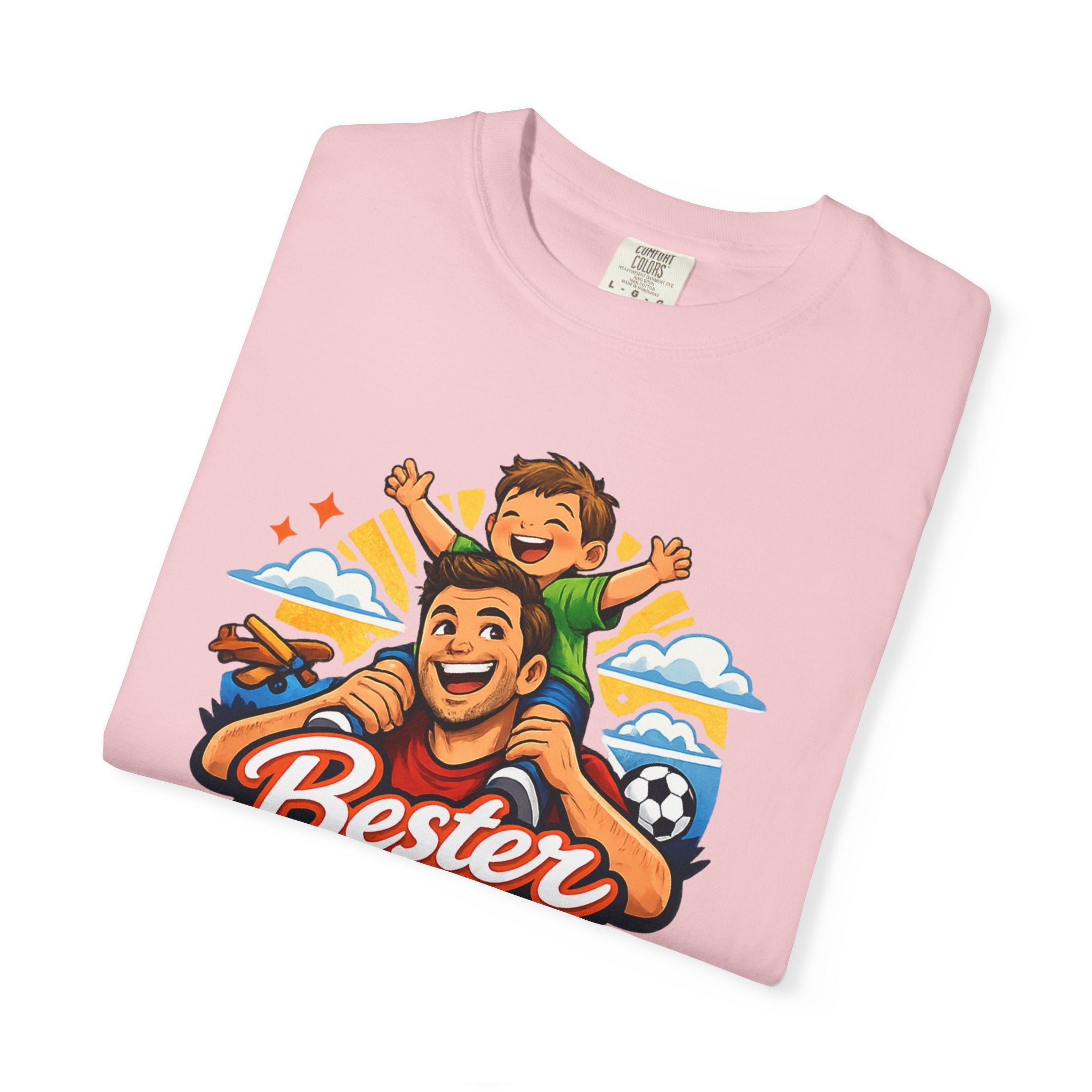 Bester Papa T-Shirt – Dad & Son Shoulder Ride Father’s Day Tee