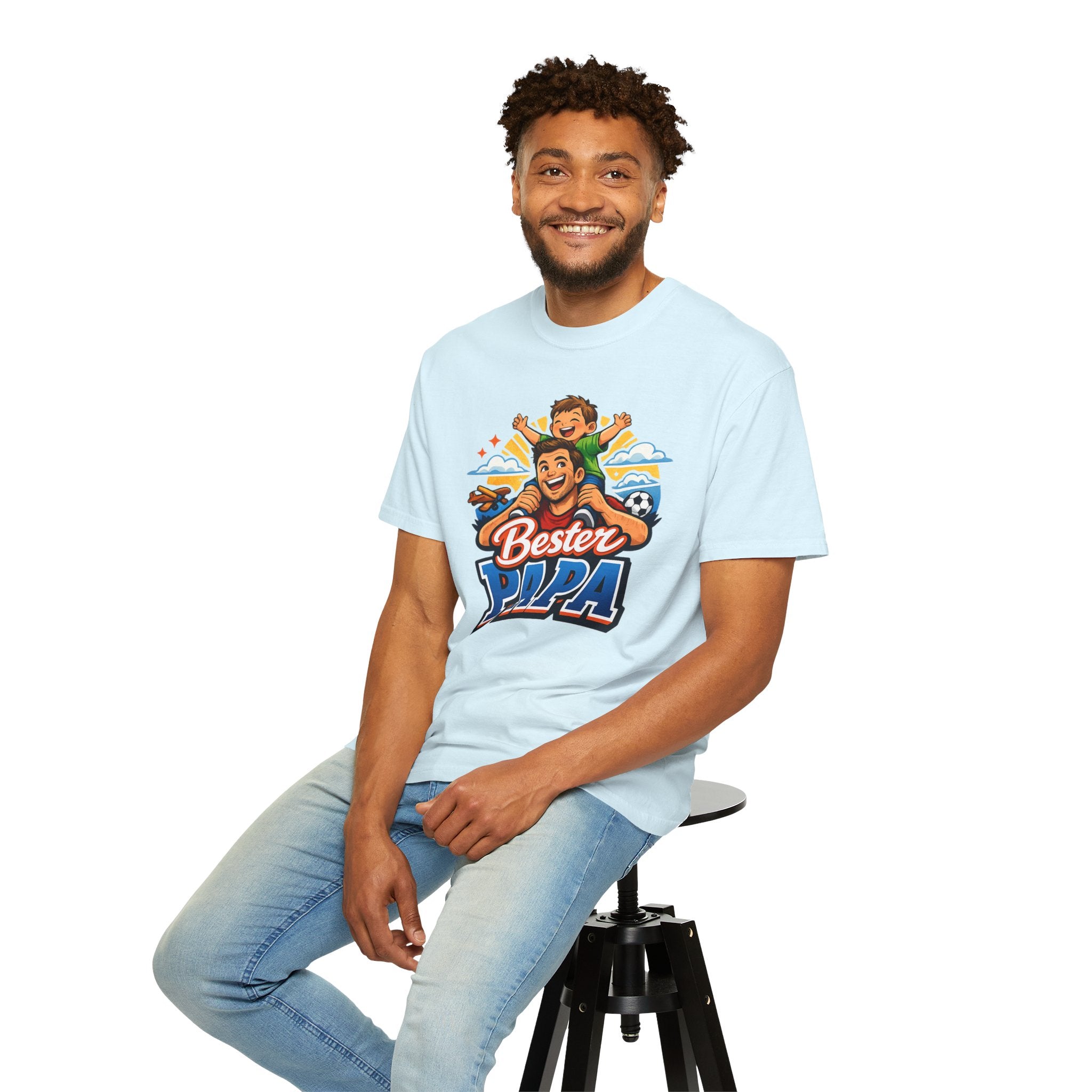 Bester Papa T-Shirt – Dad & Son Shoulder Ride Father’s Day Tee