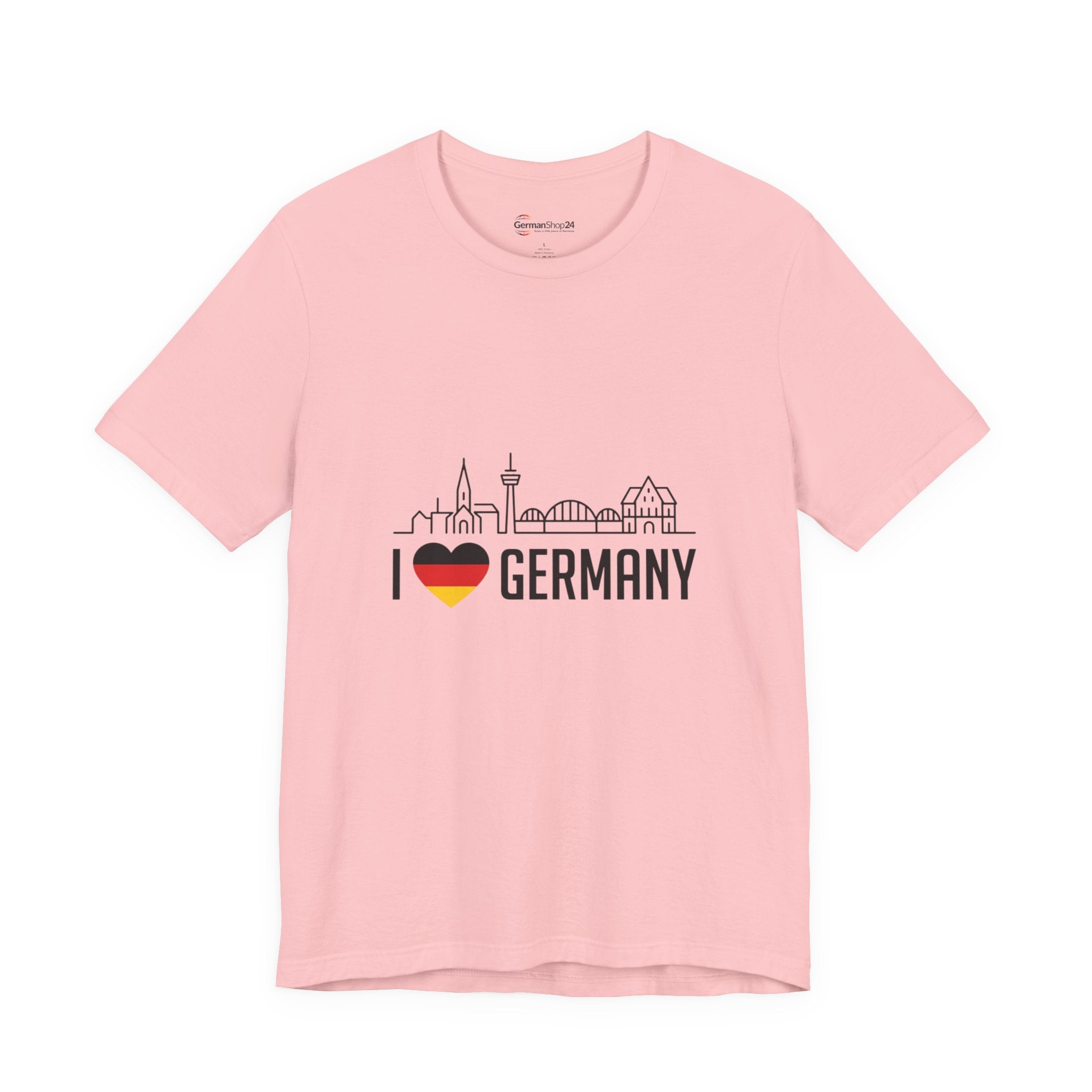 I Heart Germany Skyline T-Shirt — Love Germany Tee with Flag Heart