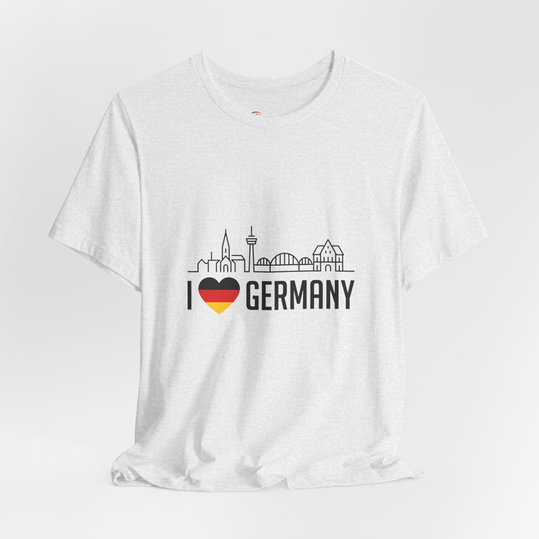 I Heart Germany Skyline T-Shirt — Love Germany Tee with Flag Heart