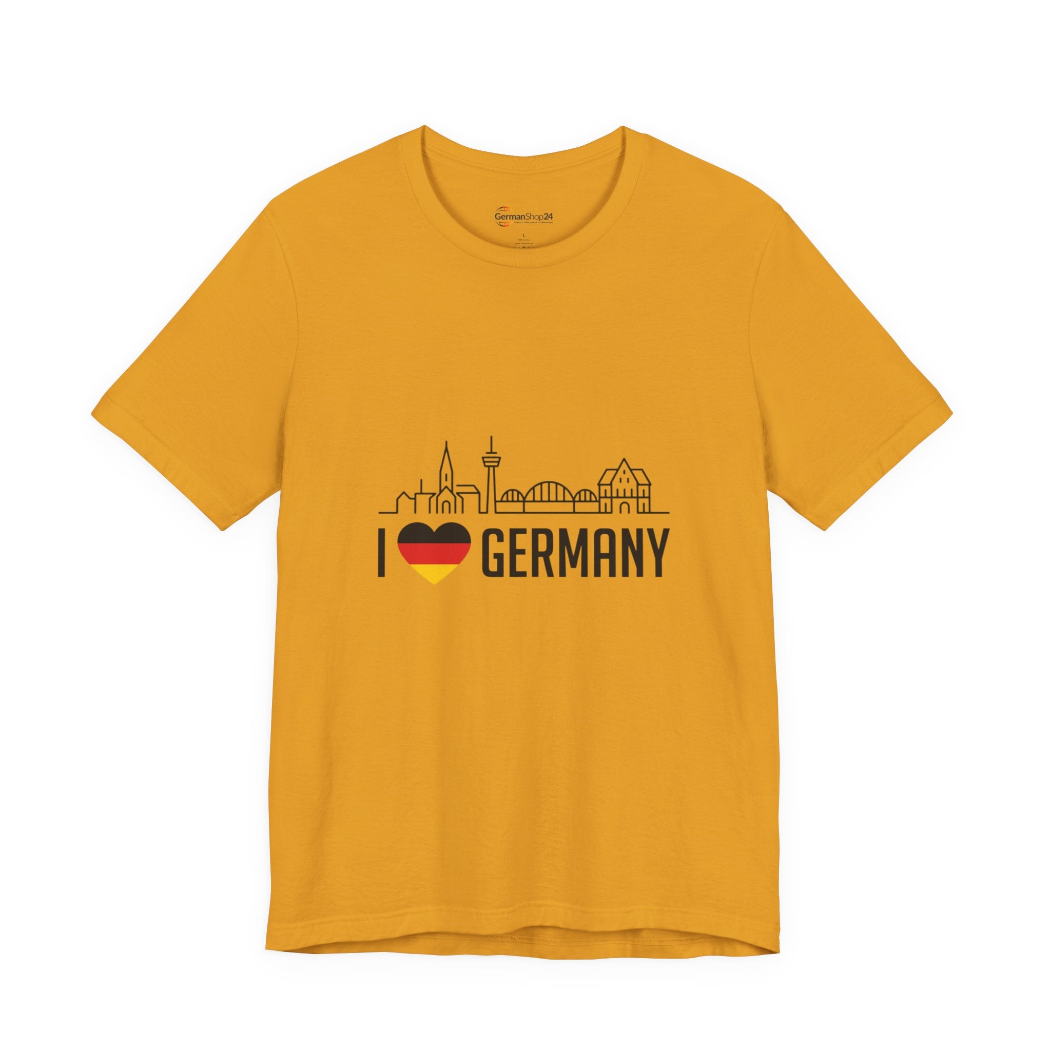 I Heart Germany Skyline T-Shirt — Love Germany Tee with Flag Heart