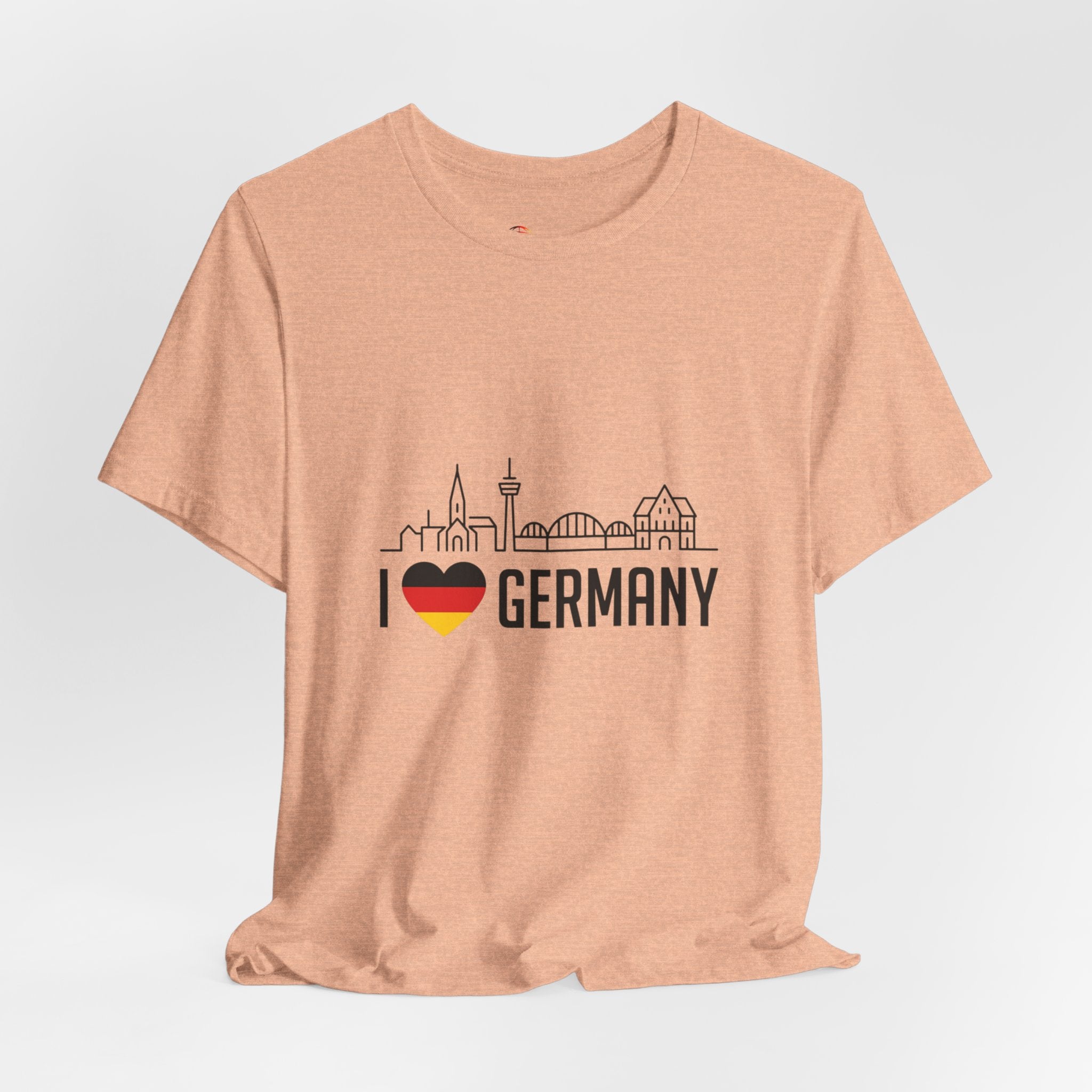 I Heart Germany Skyline T-Shirt — Love Germany Tee with Flag Heart