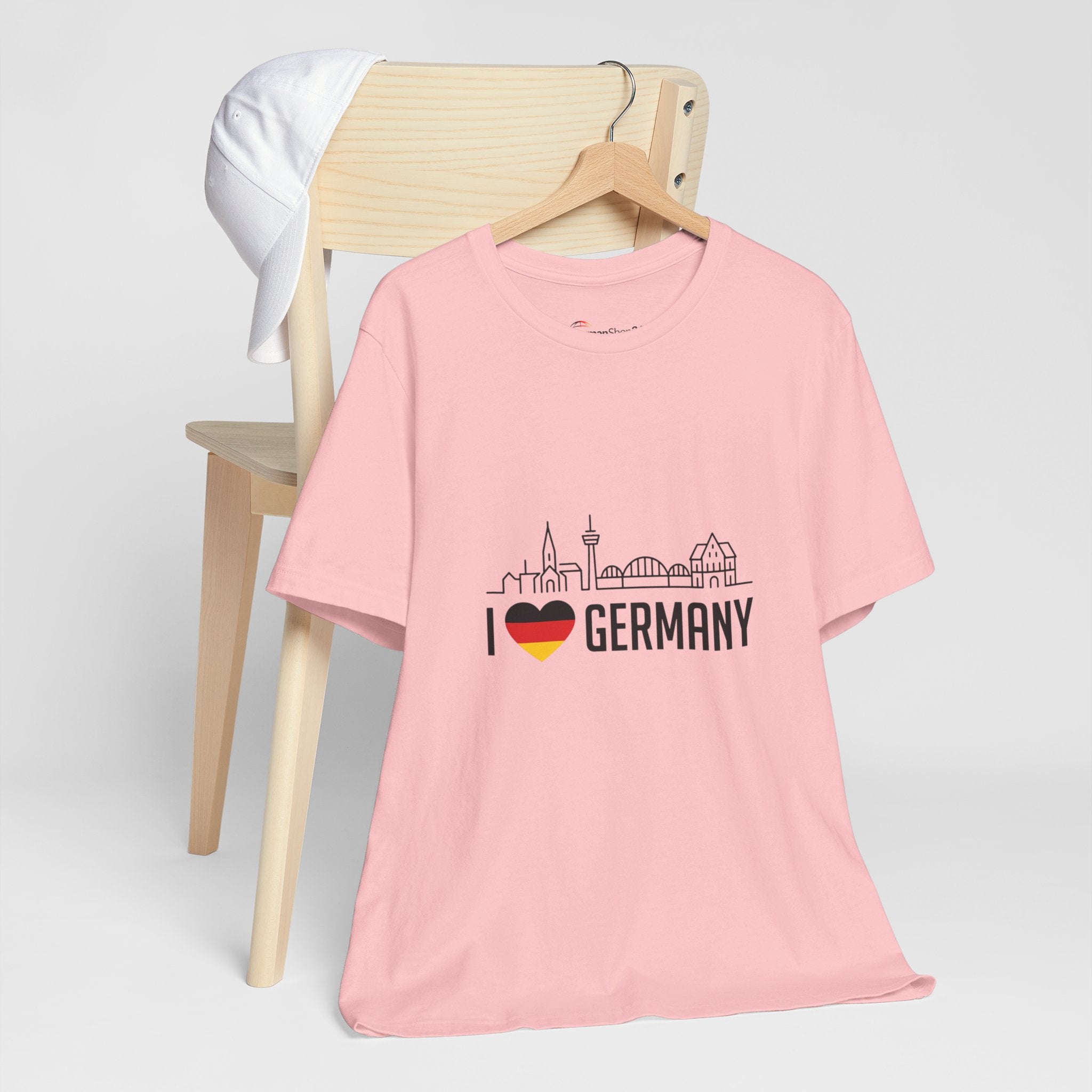 I Heart Germany Skyline T-Shirt — Love Germany Tee with Flag Heart