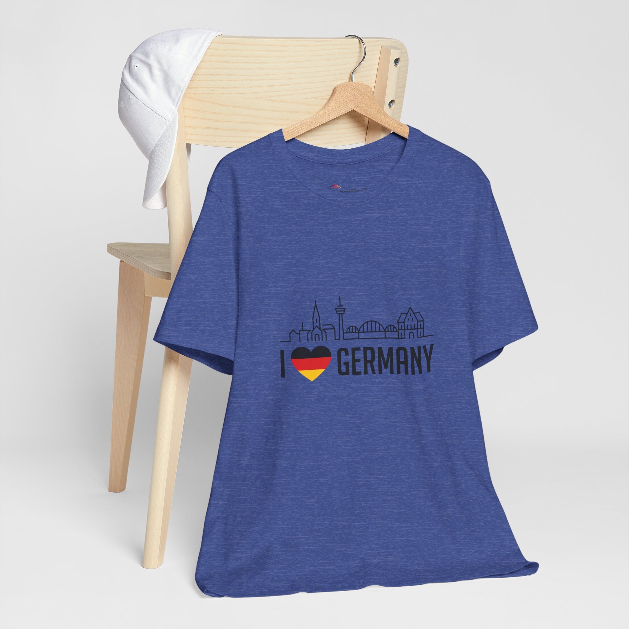 I Heart Germany Skyline T-Shirt — Love Germany Tee with Flag Heart