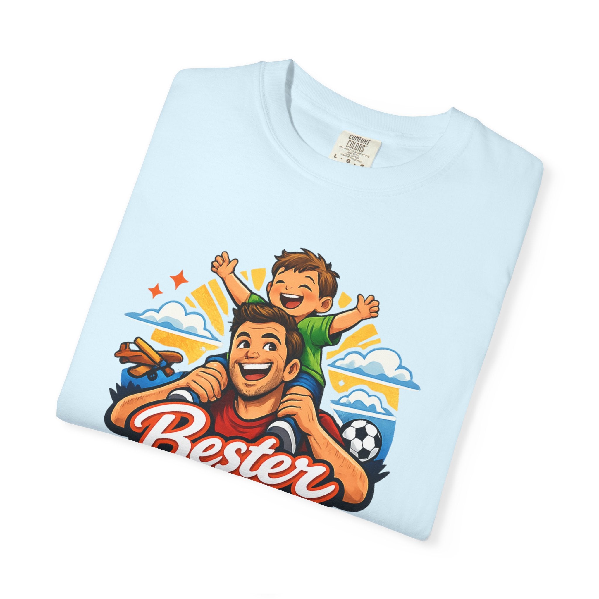Bester Papa T-Shirt – Dad & Son Shoulder Ride Father’s Day Tee