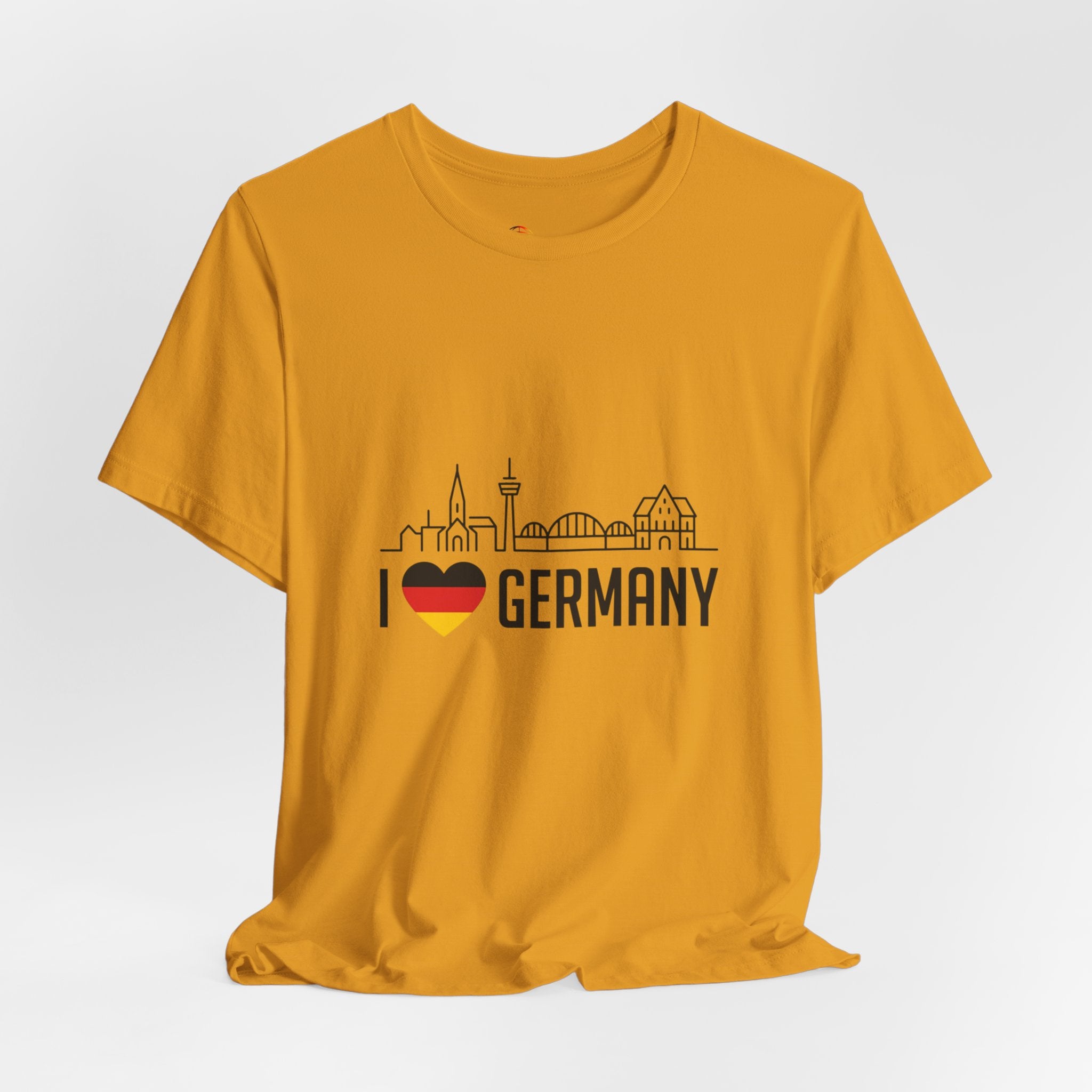 I Heart Germany Skyline T-Shirt — Love Germany Tee with Flag Heart
