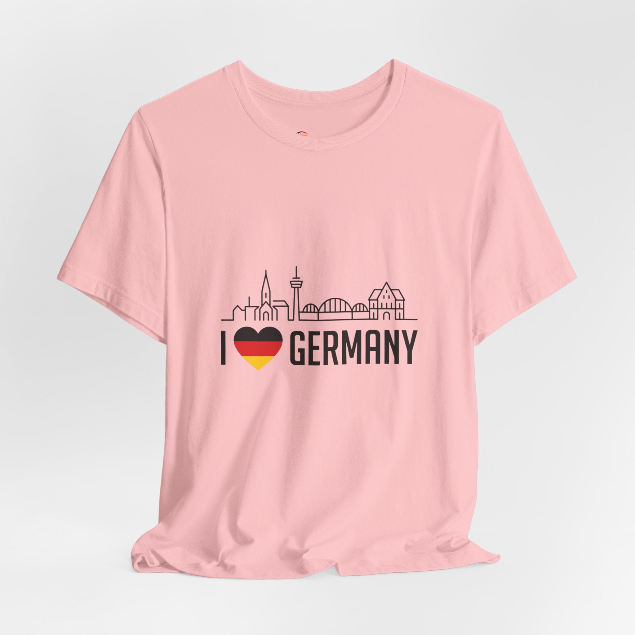 I Heart Germany Skyline T-Shirt — Love Germany Tee with Flag Heart