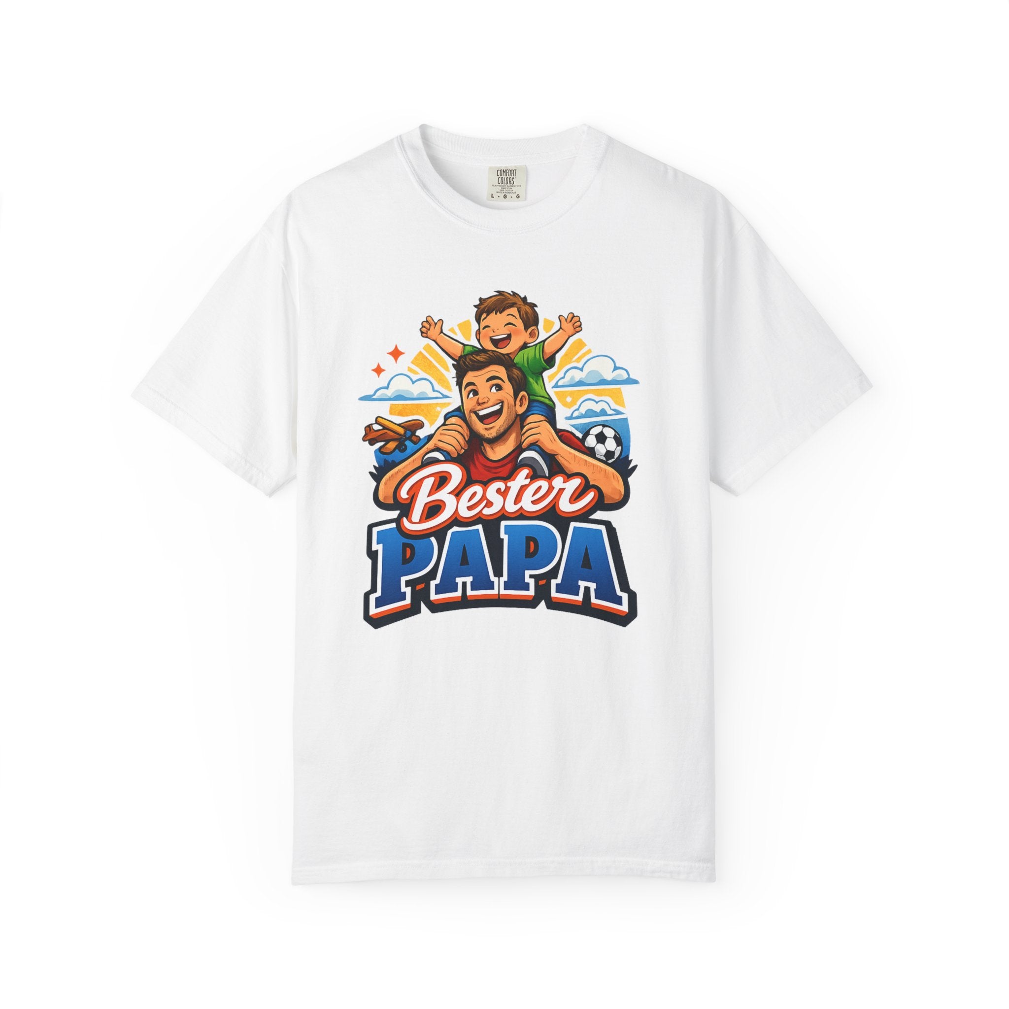 Bester Papa T-Shirt – Dad & Son Shoulder Ride Father’s Day Tee