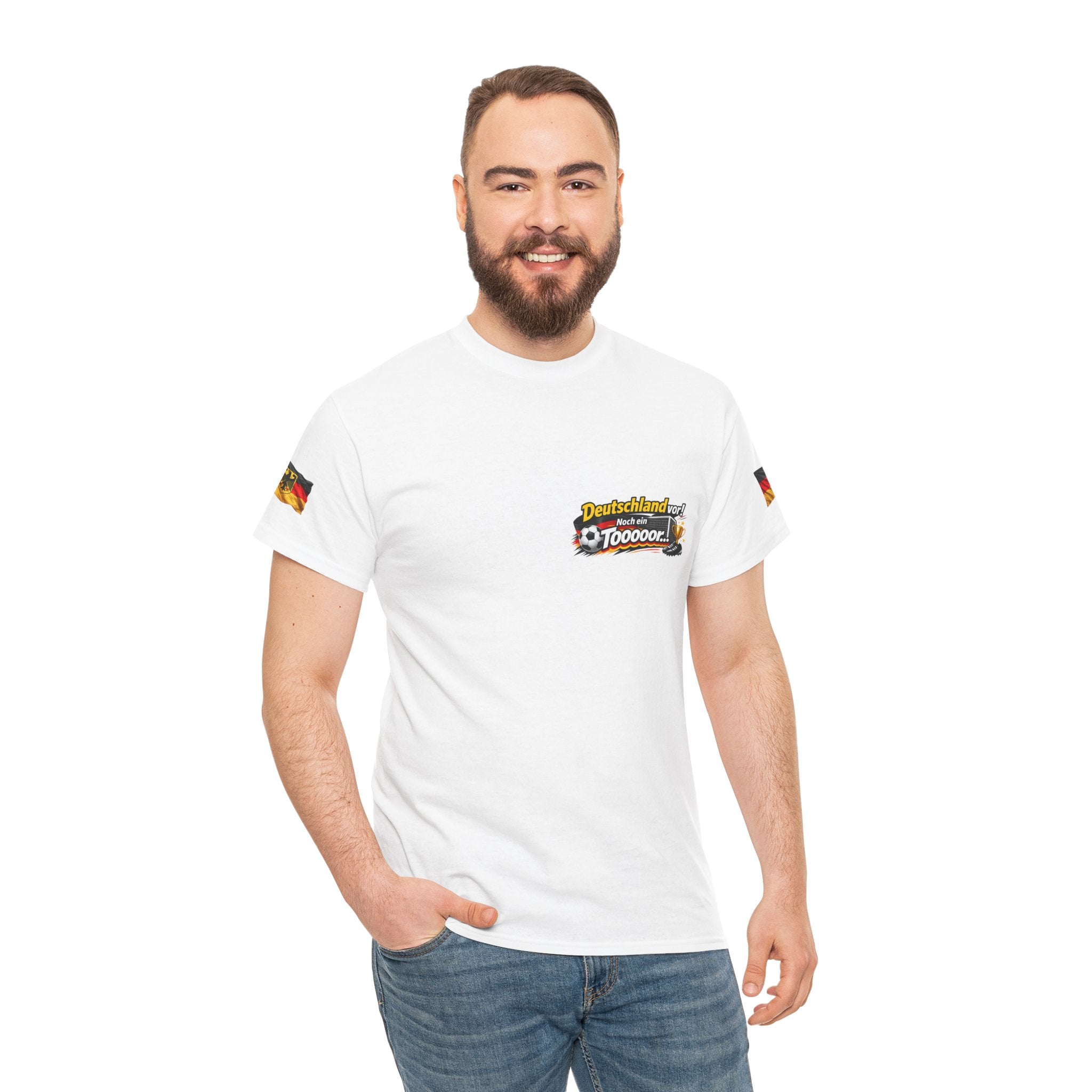 Soccer Fans T‑Shirt — "Deutschland vor! Noch ein Toooor" German Flag Tee