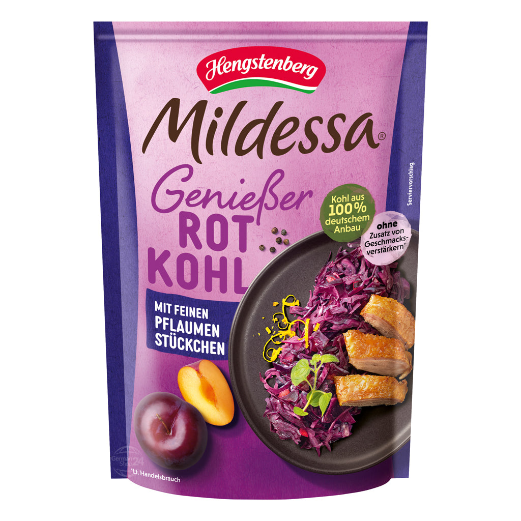 Hengstenberg Mildessa Gourmet Red Cabbage with Plum Pieces 14.1 oz Pouch