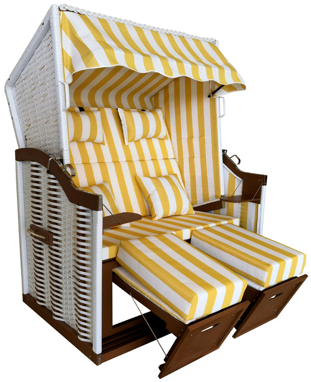 Economy Strandkorb™ Baltic Sea Model, Yellow-White Striped